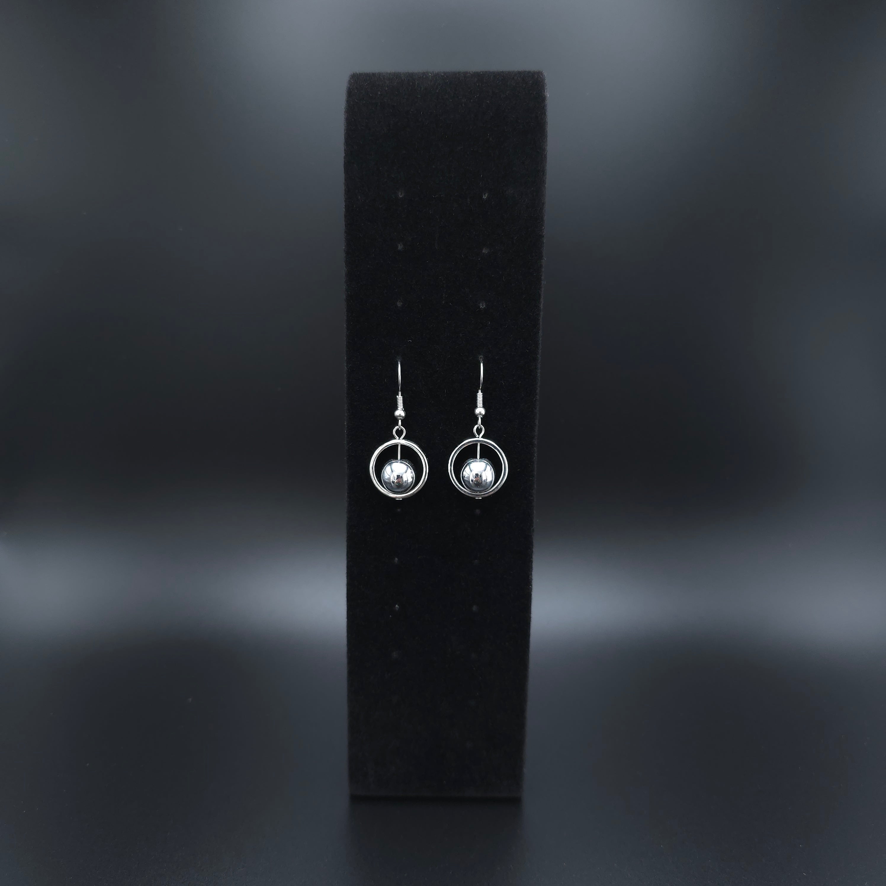 Earrings "Silver Hematite Big Drops"