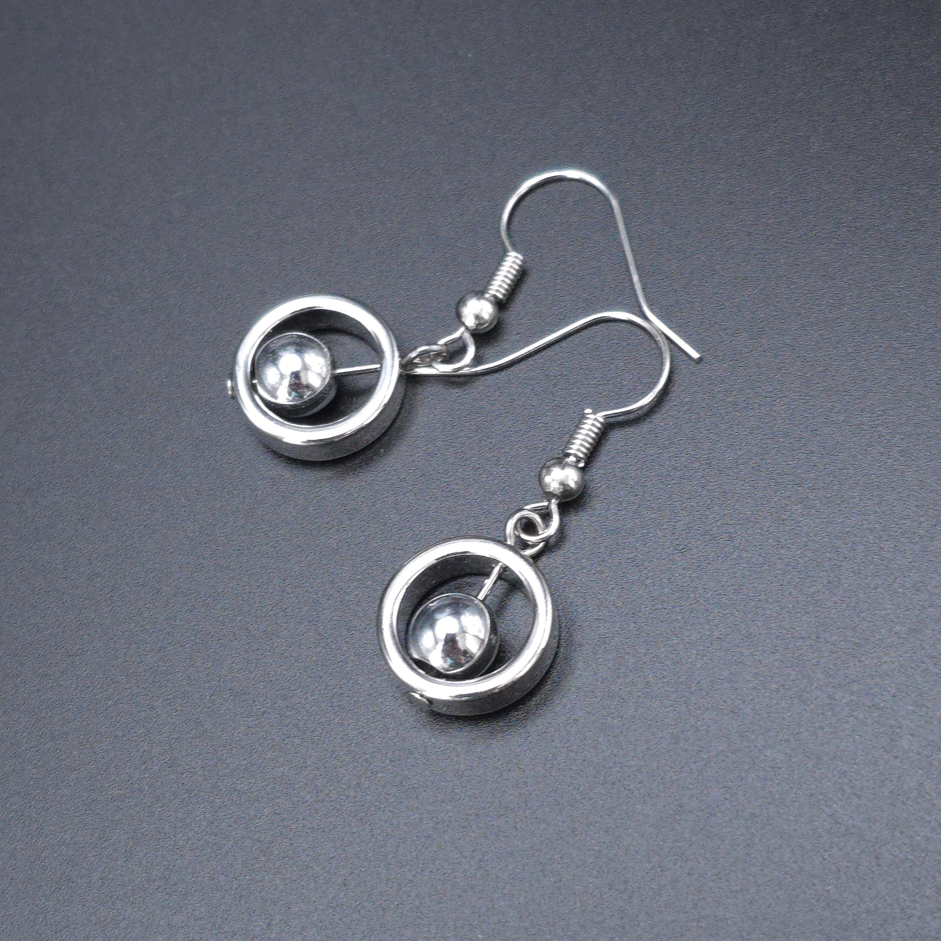 Earrings "Silver Hematite Small Drops"