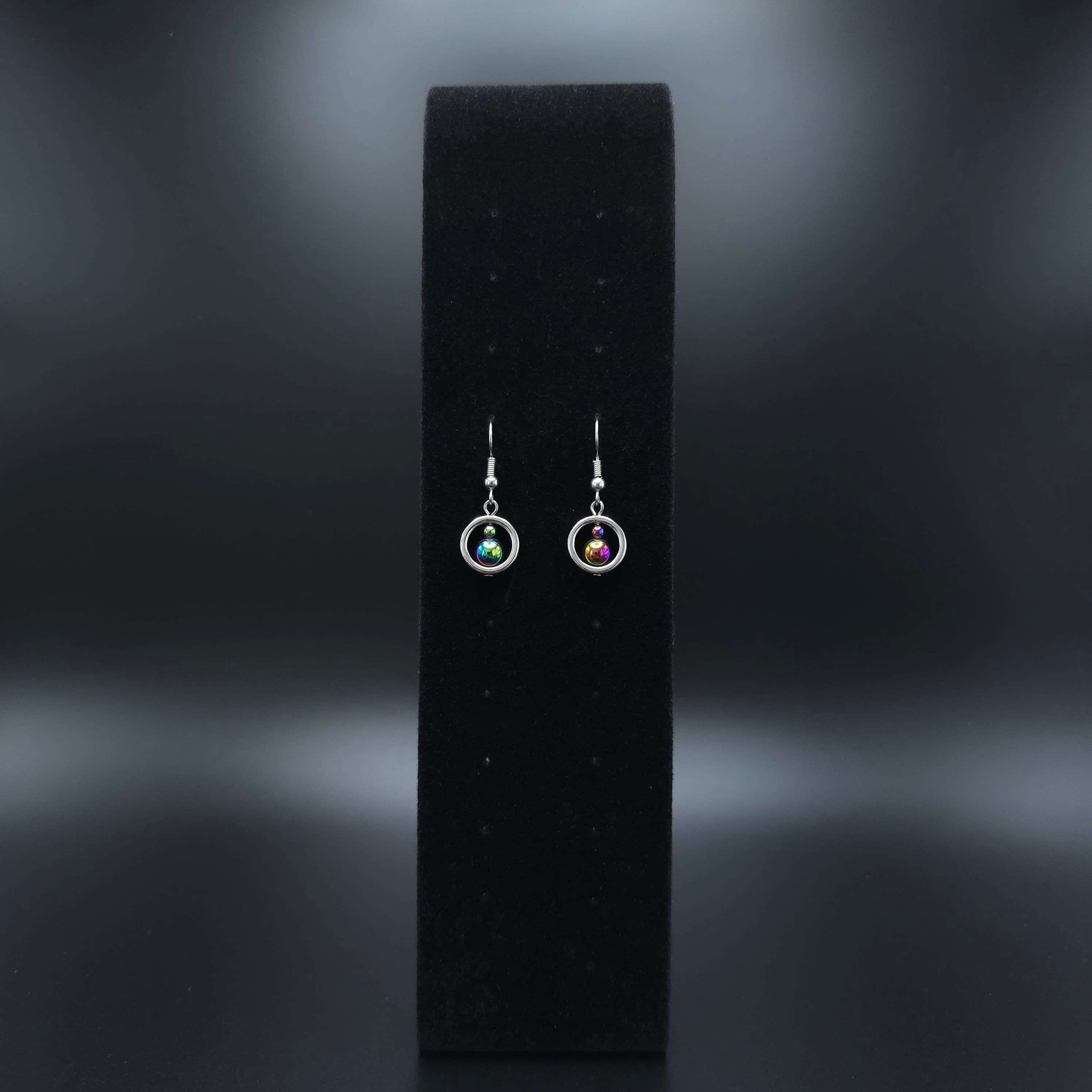 Earrings "Rainbow Hematite Small Drops"