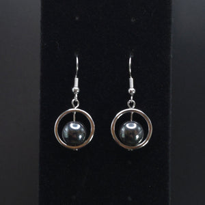 Earrings "Hematite Big Drops"