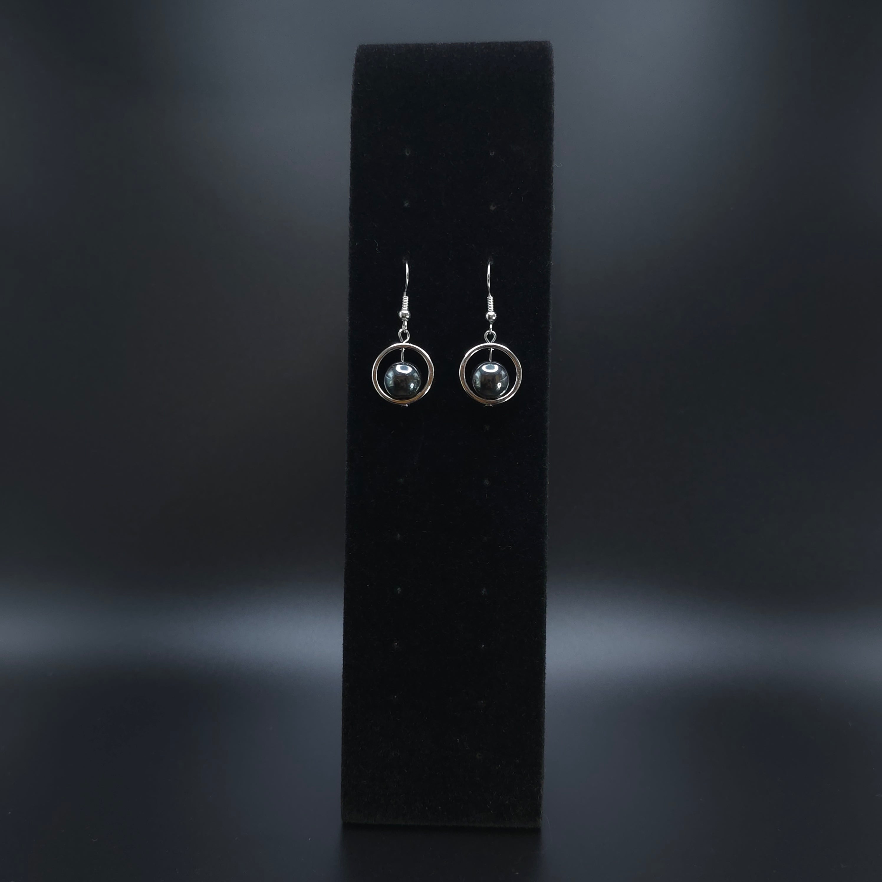 Earrings "Hematite Big Drops"