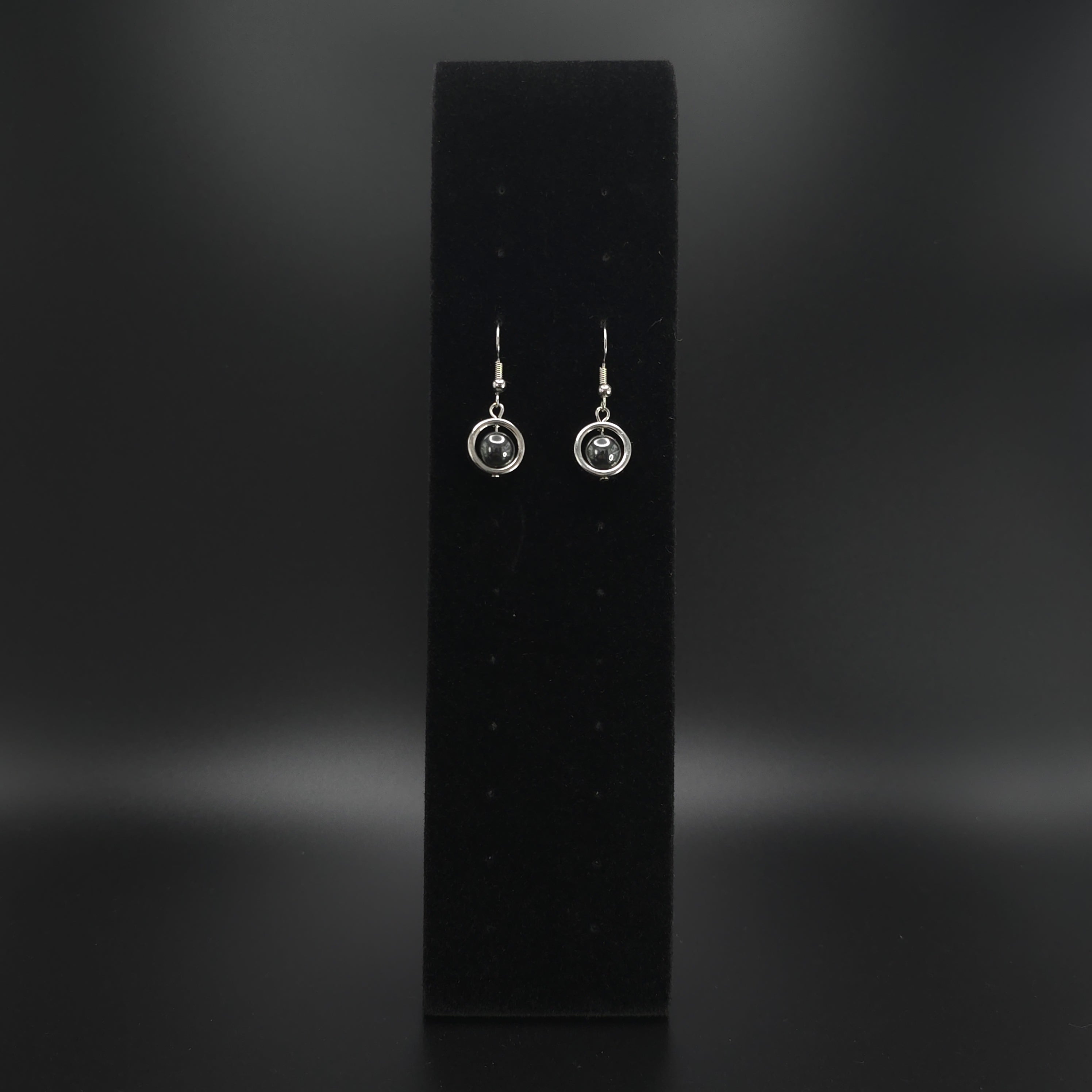 Earrings "Hematite Small Drops"