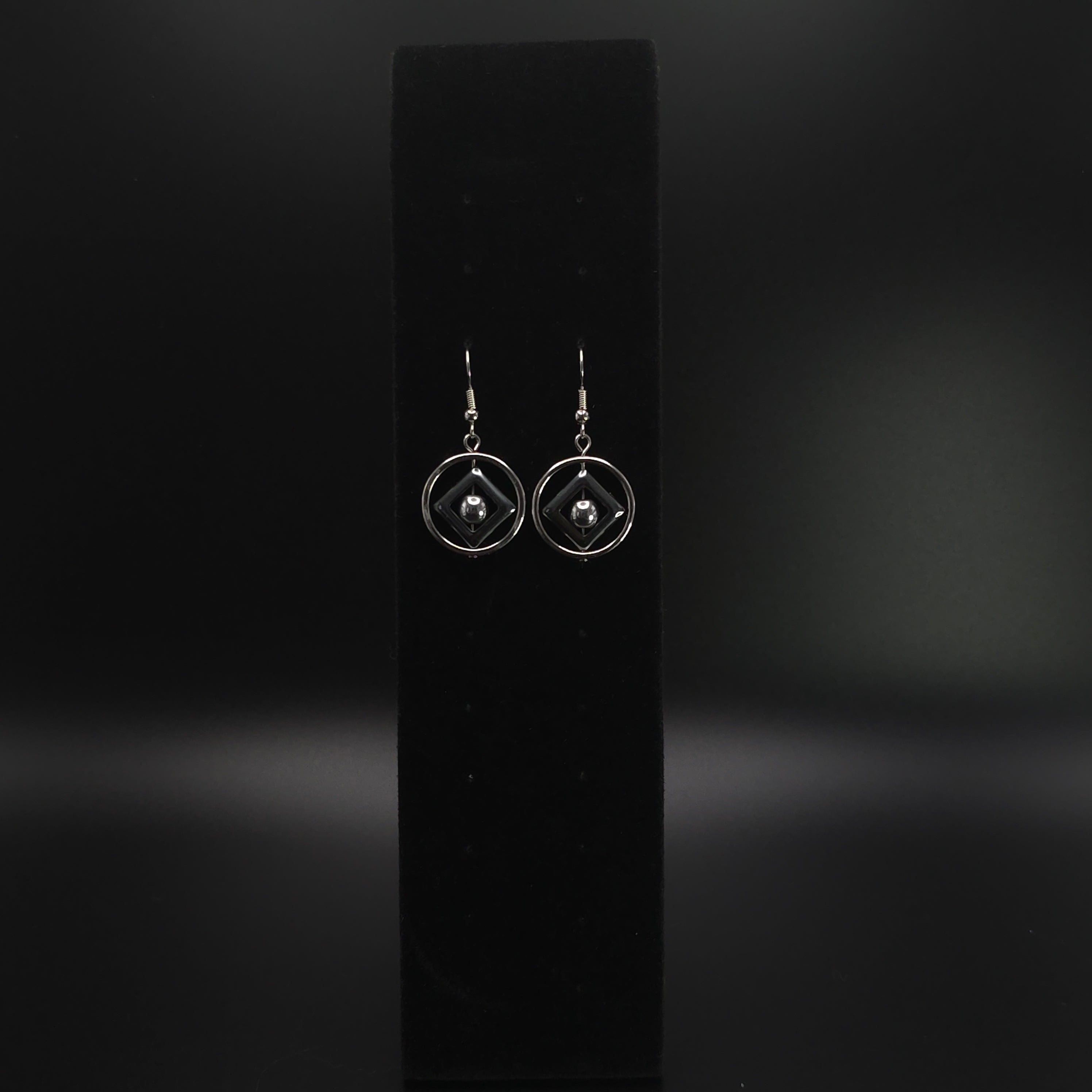 Earrings "Hematite Rhombus"