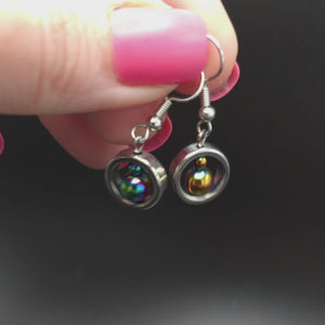 Earrings "Rainbow Hematite Small Drops"