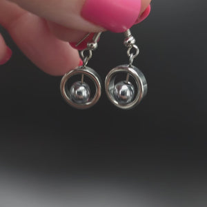 Earrings "Silver Hematite Small Drops"