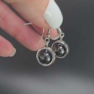 Earrings "Hematite Small Drops"