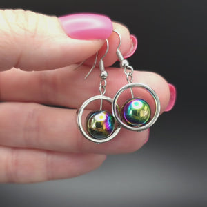 Earrings "Rainbow Hematite Big Drops"