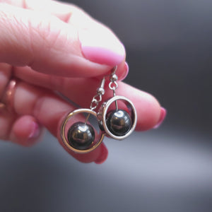 Earrings "Hematite Big Drops"
