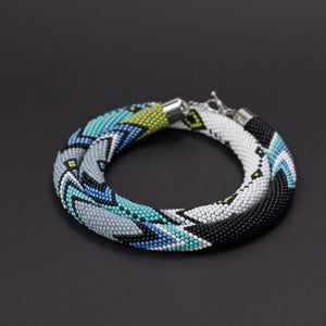 Beaded crochet necklace "Blooming Garden"