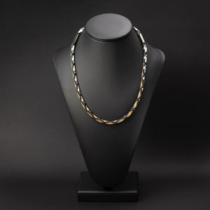 Beaded crochet necklace and bracelet set "Golden Snake"