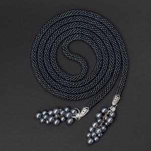 Beaded crochet necklace "Night Berries"