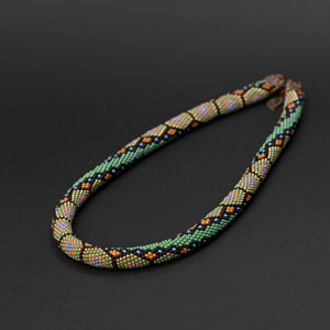 Beaded crochet necklace "Turtle"