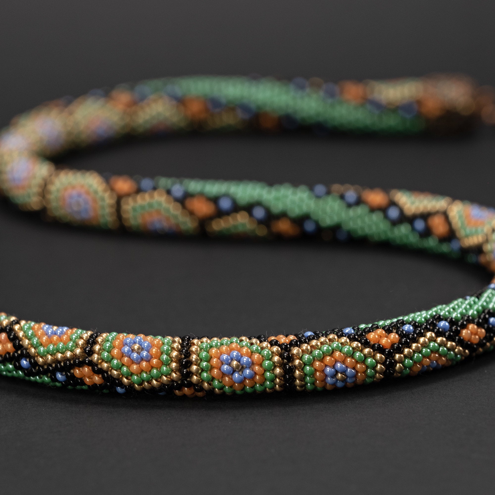 Beaded crochet necklace "Turtle"