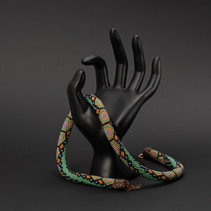 Beaded crochet necklace "Turtle"