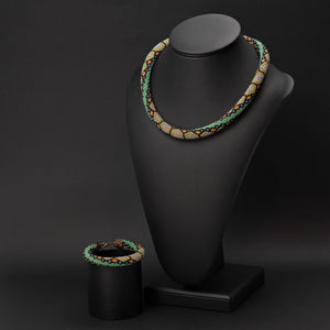 Beaded crochet bracelet "Turtle"