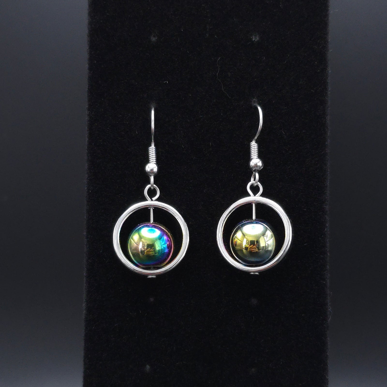 Earrings "Rainbow Hematite Big Drops"