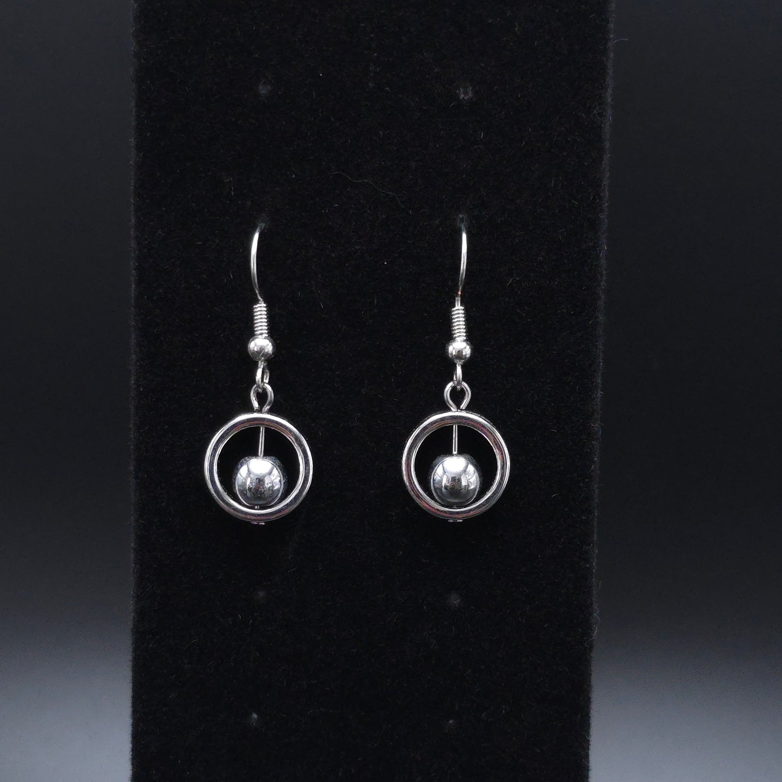Earrings "Silver Hematite Small Drops"