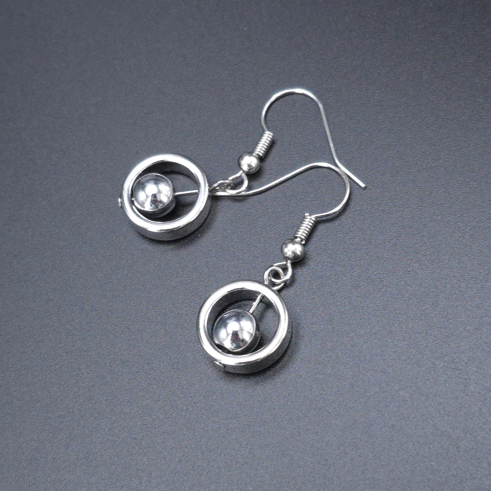 Earrings "Silver Hematite Small Drops"