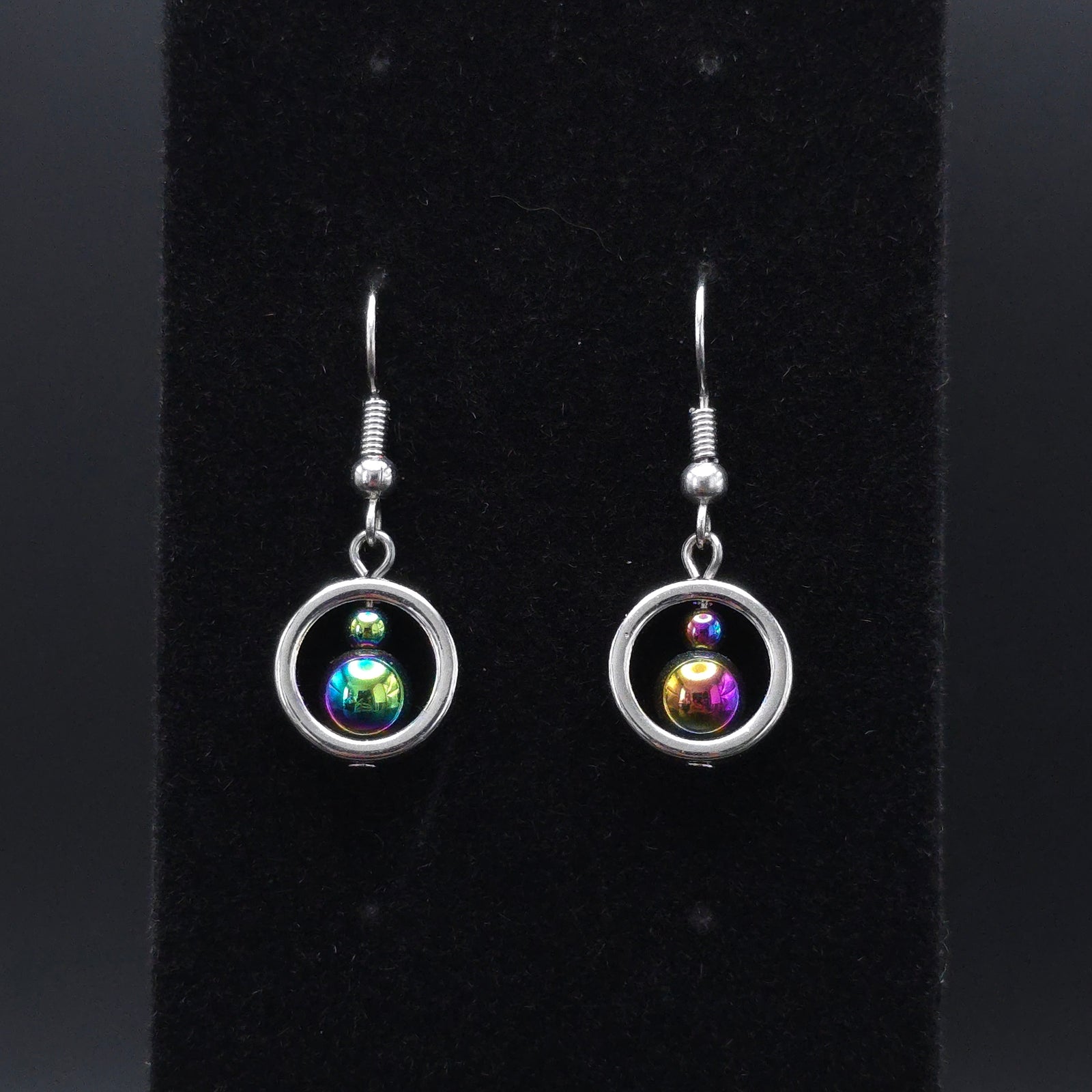 Earrings "Rainbow Hematite Small Drops"