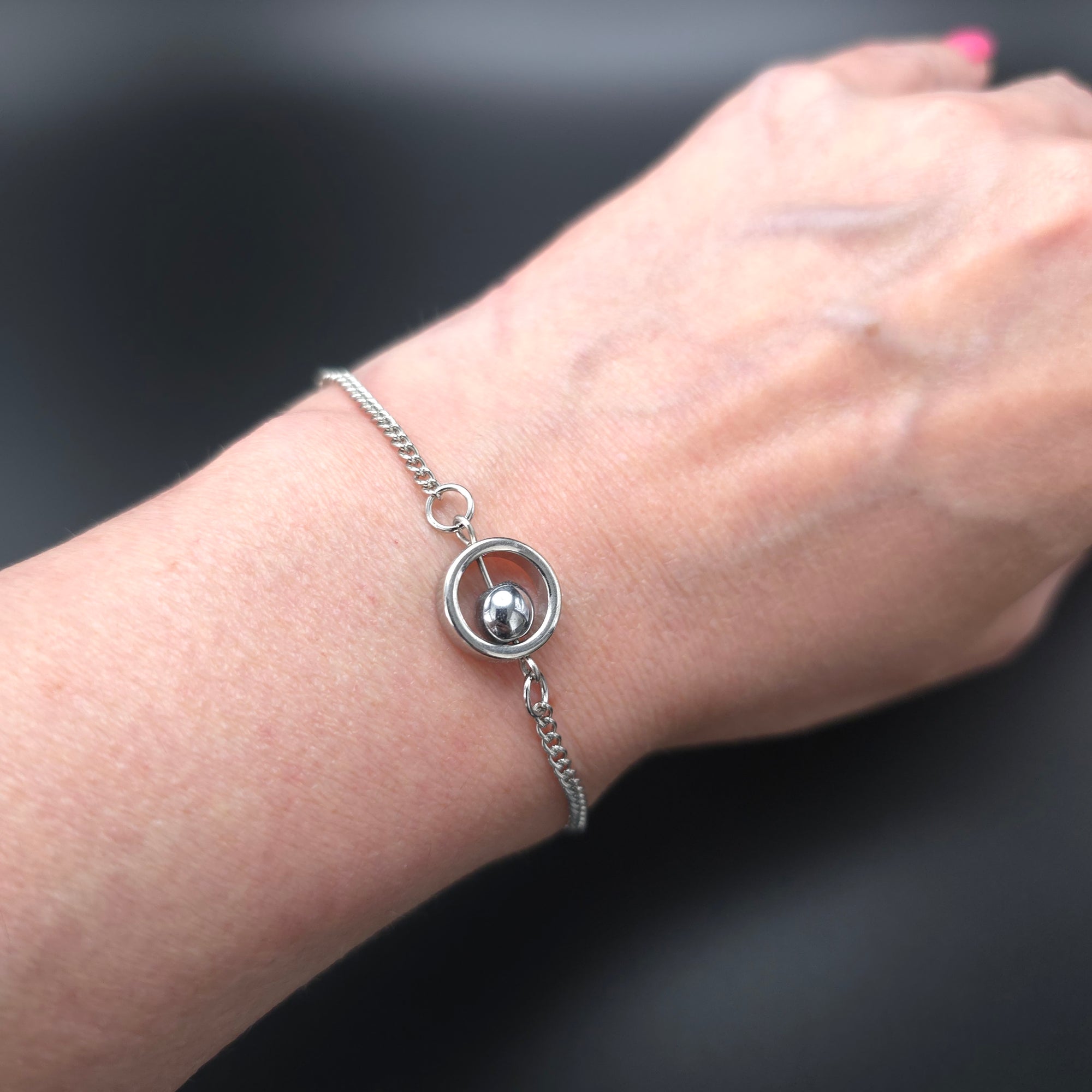 Bracelet "Silver Hematite Small Drop"