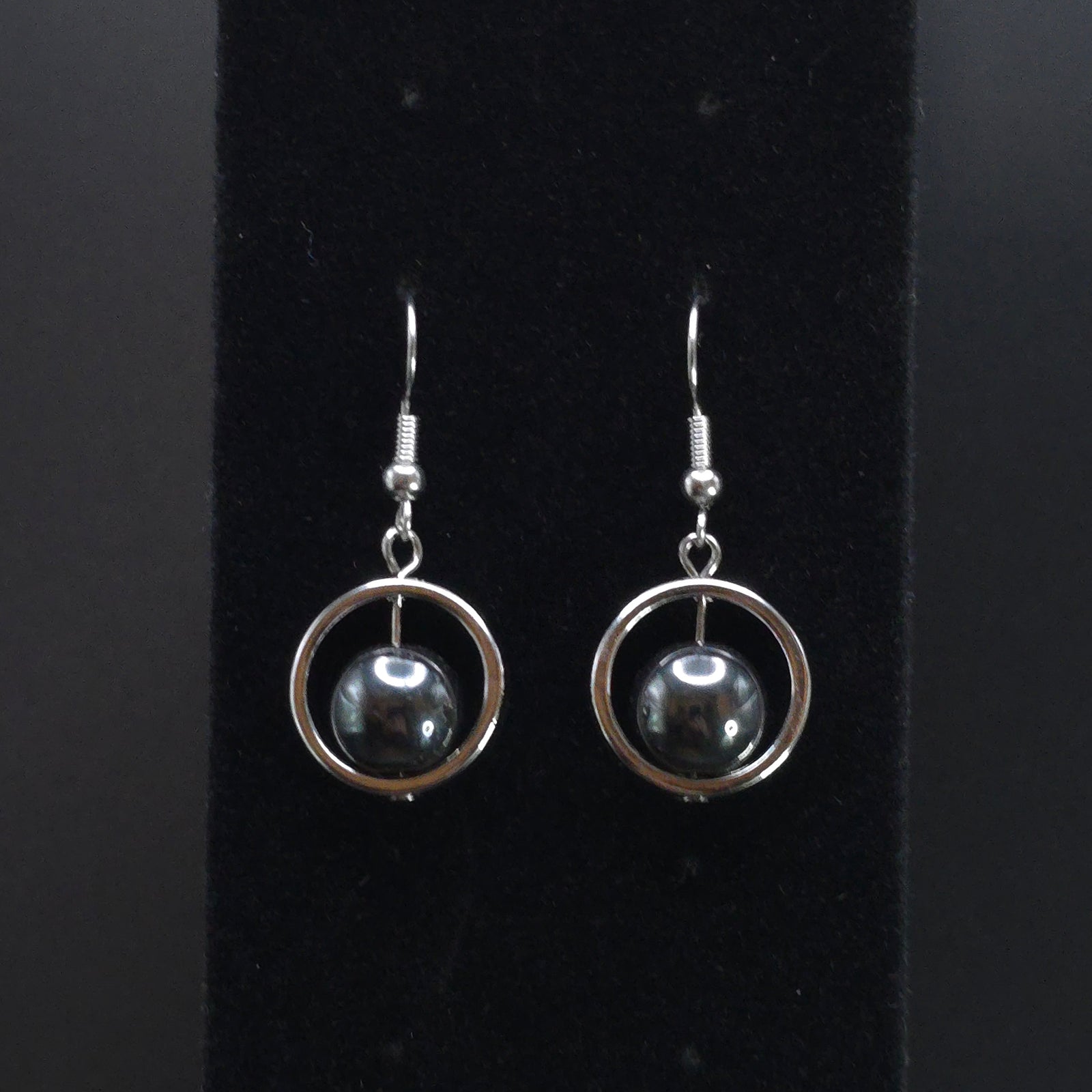 Earrings "Hematite Big Drops"