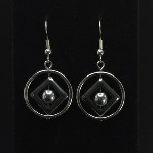 Earrings "Hematite Rhombus"