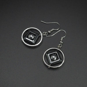 Earrings "Hematite Rhombus"