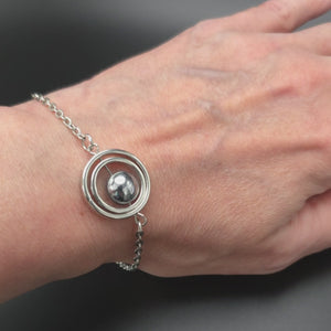 Bracelet "Silver Hematite Big Drop"