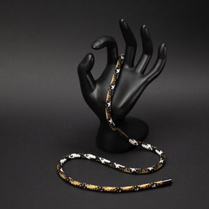 Beaded crochet necklace and bracelet set "Golden Snake"