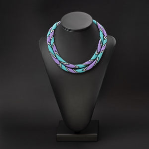 Beaded crochet necklace "Oceanic Current"