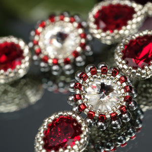 Earrings "Red in Silver"