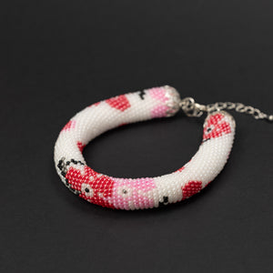 Beaded crochet bracelet "Sakura"