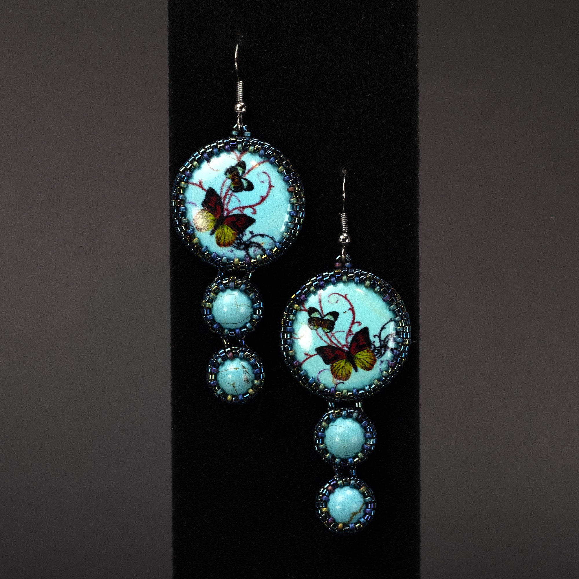 Earrings "Turquoise Butterflies"