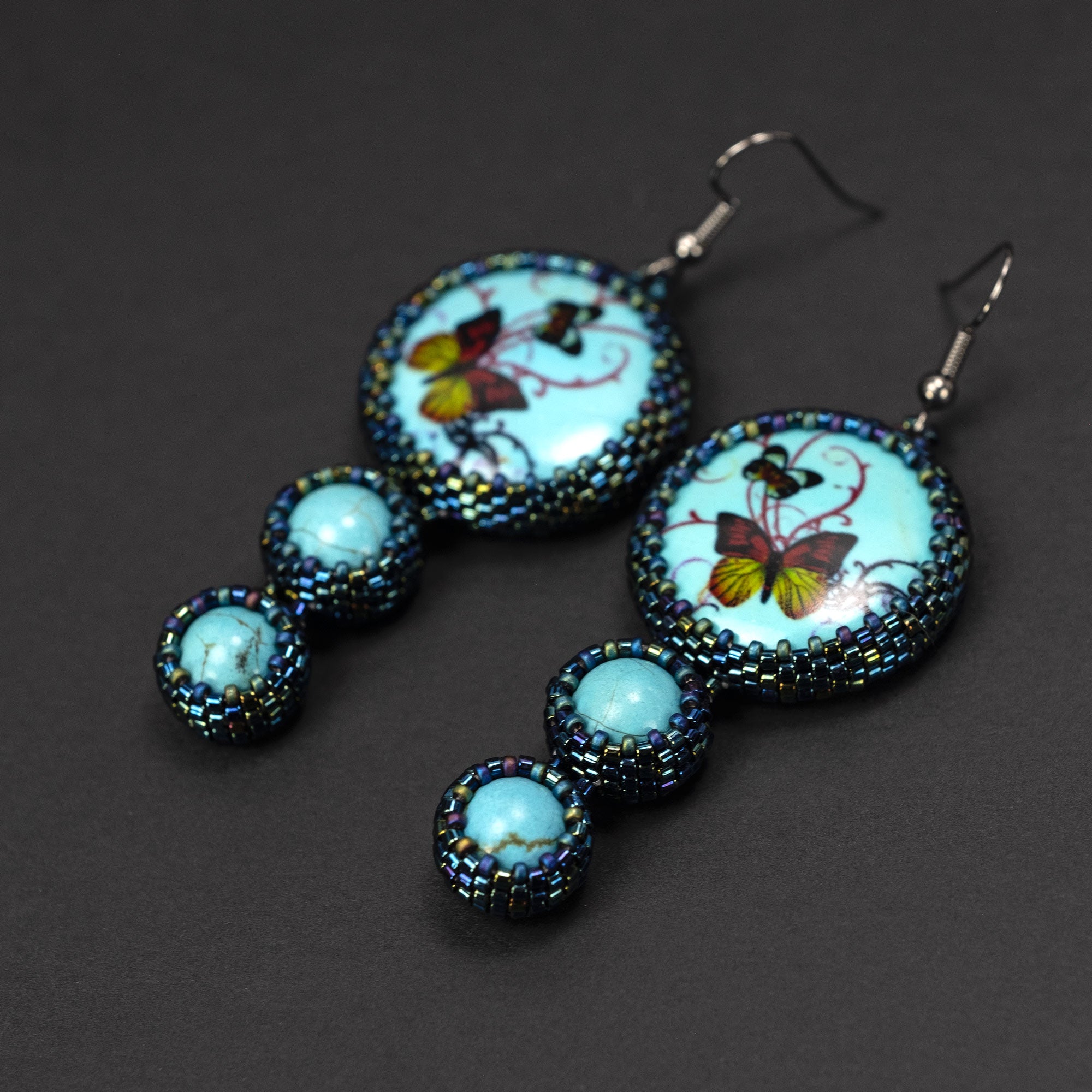 Earrings "Turquoise Butterflies"