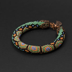 Beaded crochet bracelet "Turtle"