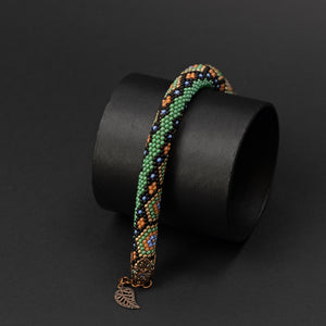 Beaded crochet bracelet "Turtle"